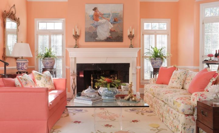 Персиковый цвет в интерьере - сочетание персикового цвета