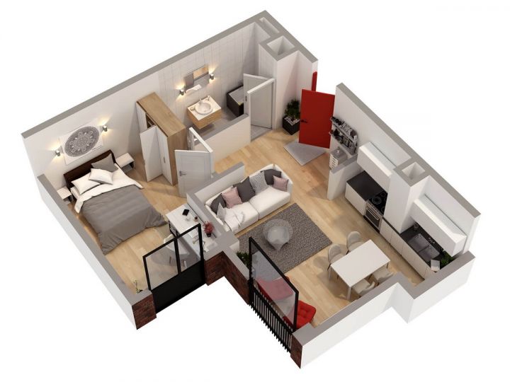 Типовые планы 2-комнатных квартир