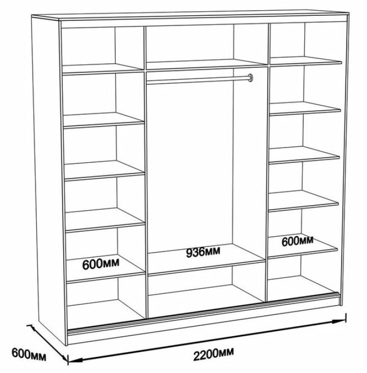 Схемы и чертежи шкафов-купе с описанием пошагово