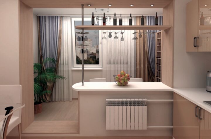 Дизайн кухни совмещенной с балконом: фото в интерьере, идеи дизайна