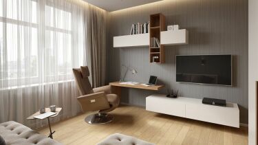 Дизайн гостиной-кабинета: 30 фото идей совмещения гостиной с рабочей зоной