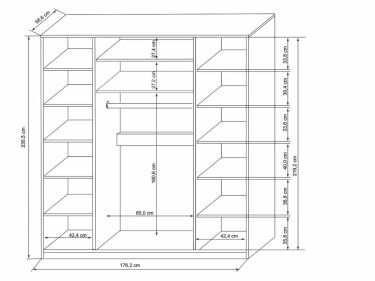 Размеры встроенного шкафа купе для одежды