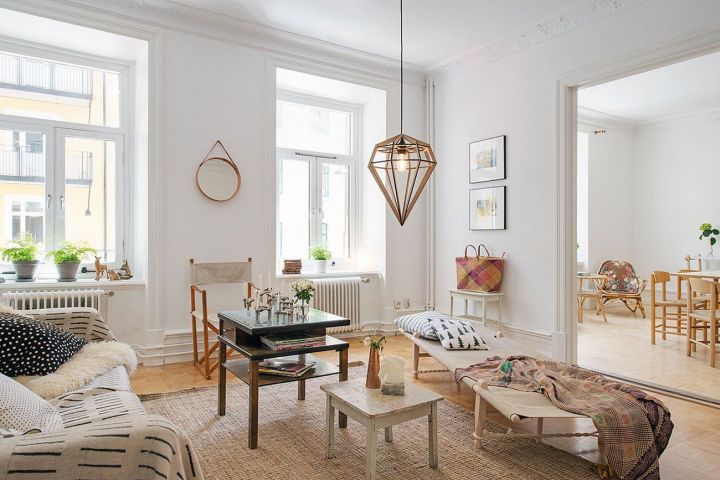 Светлый дом для большой семьи в Швеции