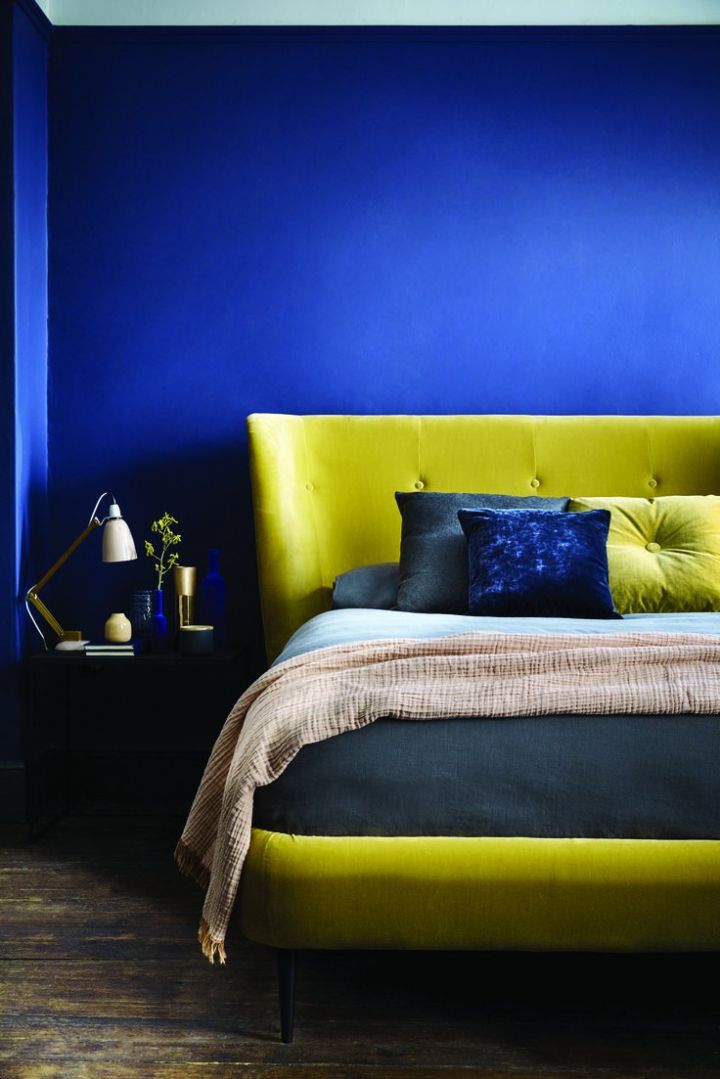 Дизайн синей спальни
