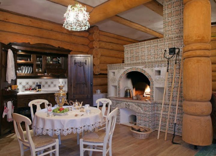 Кухня в русском стиле интерьер (53 фото)