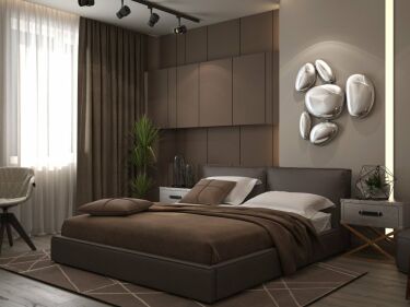 Коричневая спальня [160+ фото] — тренды дизайна в 2022 году