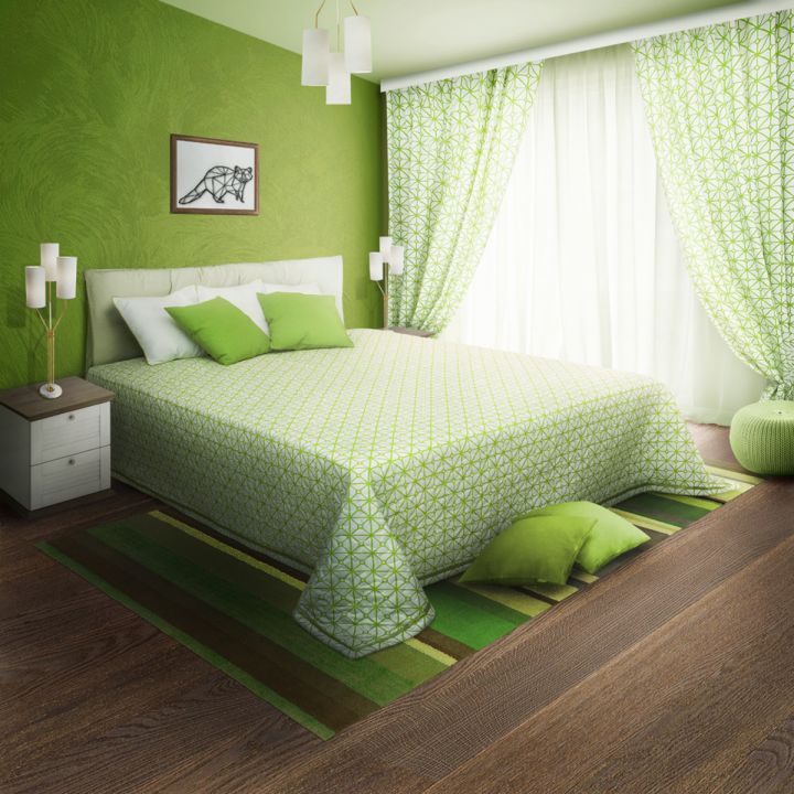 Зеленые обои в интерьере комнаты: правила сочетания и оформления
