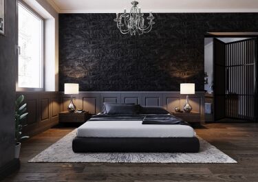 Идеи для спальни с темной мебелью