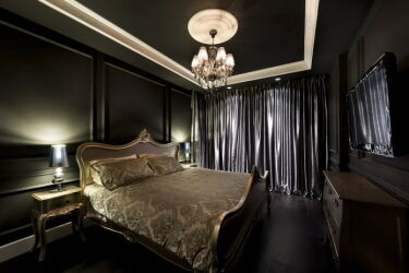 Идеи дизайна спальни в черном цвете
