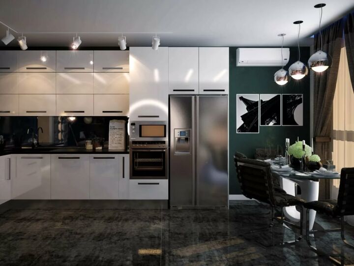 Трековые системы для освещения современной кухни