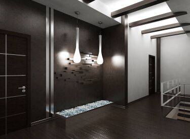 Дизайн коридора пол коричневый