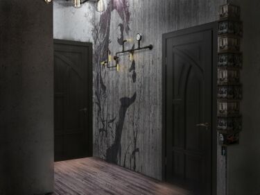 Дизайн коридора пол коричневый