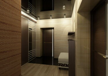 Дизайн коридора пол коричневый