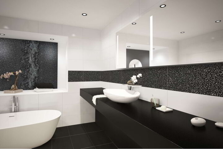 Черно-белая ванная: воплощение стиля и торжество формы- интернет-магазин сети Лео Керамика