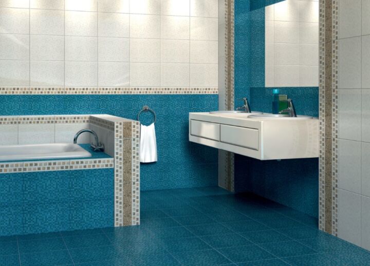 Синяя ванная – 137 фото интерьера синего цвета