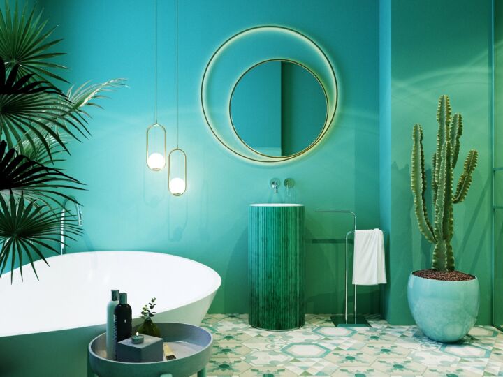 Великолепный санузел в серо-синих тонах. | Дизайн ванной, Яркие ванные комнаты, Дизайн