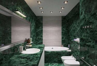 Идеи оформления ванной комнаты в зеленом цвете