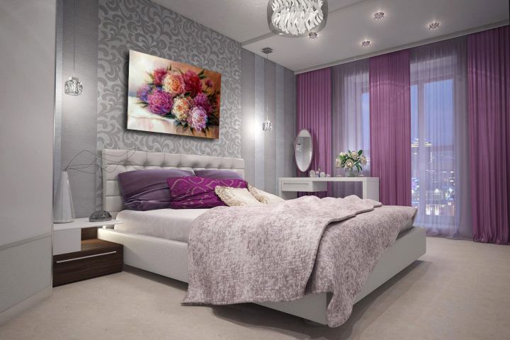 Фиолетовая спальня — 150 фото красивых решений дизайна спальни в фиолетовых тонах