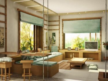 Дизайн интерьера квартиры-студии на основе 