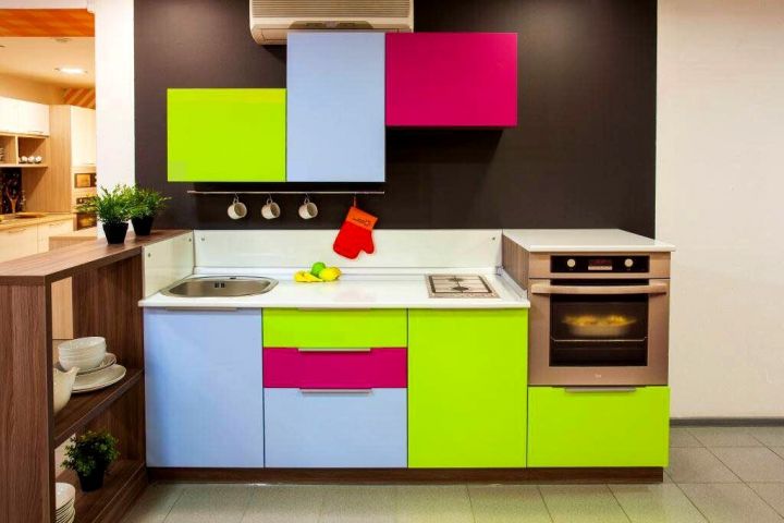 Необычное цветовое сочетание кухни