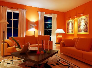 Яркий дизайн гостиной