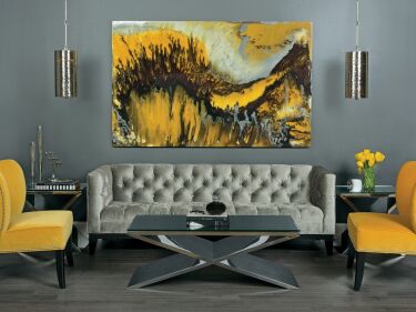 Яркий дизайн гостиной