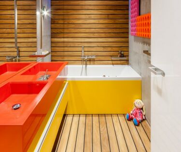Дизайн и отделка ванной комнаты в желтых тонах: фотогалерея + советы