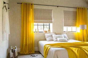 Желтая спальня: особенности, сочетания и удачные решения, фото