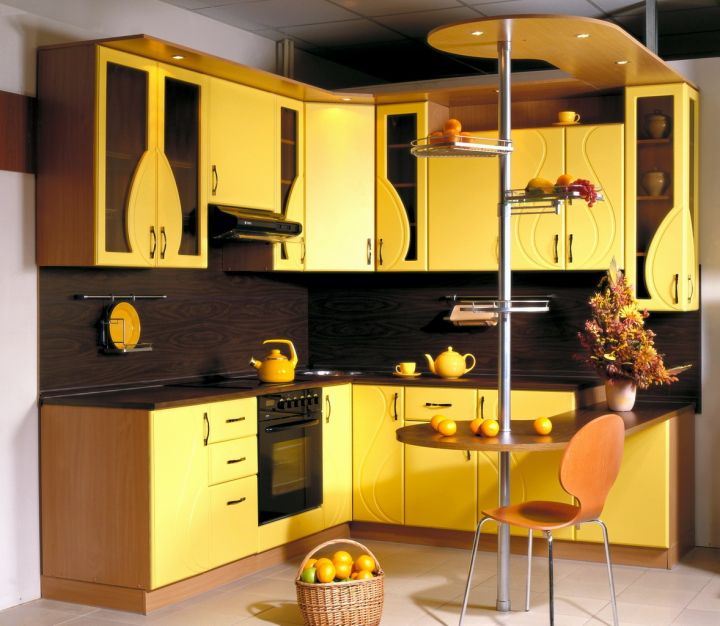 Черно желтая кухня (65 фото)