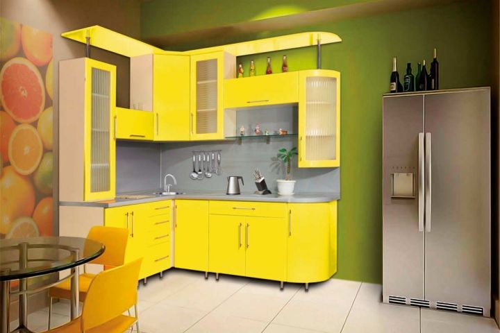 Нежно желтая кухня (73 фото)
