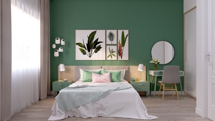 Зеленые обои в спальне (28 фото): светло-зеленый цвет в интерьере, дизайн
