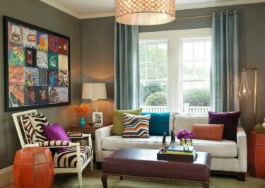 Яркий дизайн гостиной