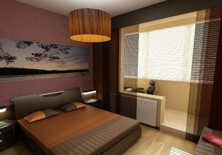 Спальня с балконом +75 фото дизайна и примеров интерьера