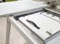 Стол ARUBA 120 GREY-WHITE/ WHITE глазурованное стекло