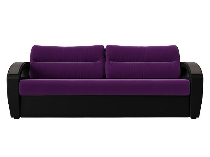 Прямой диван Форсайт Микровельвет Фиолетовый Чёрный