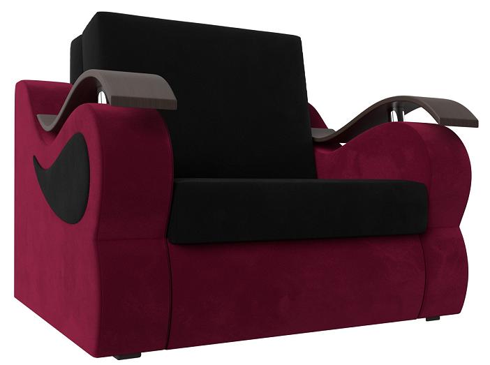 Кресло-кровать Меркурий 60 Микровельвет Чёрный/Бордовый