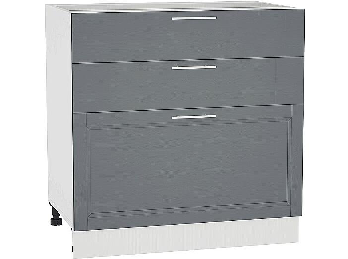 Шкаф нижний с 3-мя ящиками Сканди Н 803 Graphite Softwood-Белый