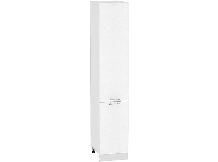 Шкаф пенал с 2-мя дверцами Валерия-М ШП 400Н (для верхних шкафов высотой 920) Белый металлик-Белый