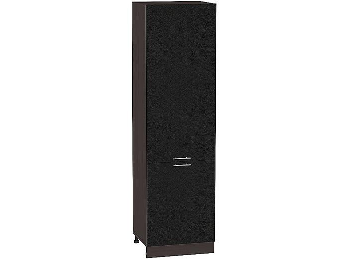 Шкаф пенал с 2-мя дверцами Валерия-М ШП 600Н (для верхних шкафов высотой 920) Черный металлик-Венге