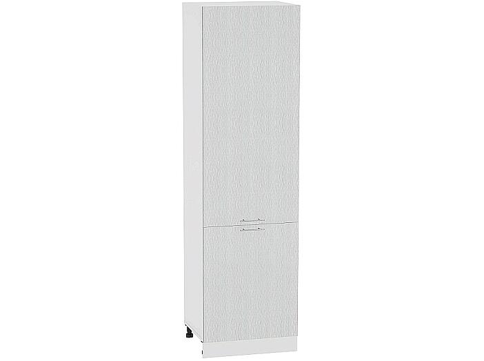 Шкаф пенал с 2-мя дверцами Валерия-М ШП 600Н (для верхних шкафов высотой 920) Серый металлик дождь светлый-Белый
