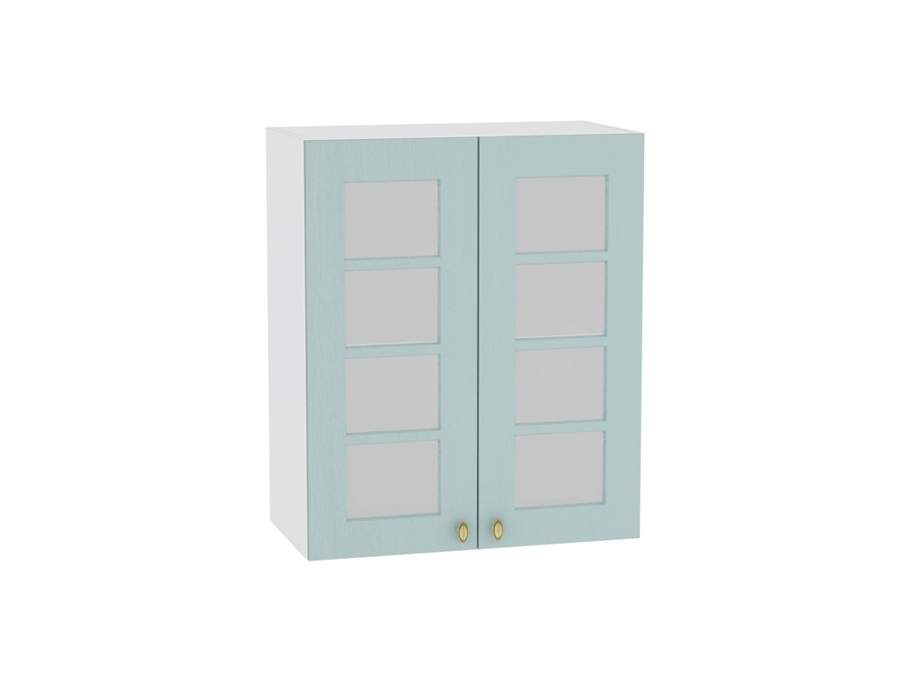 Шкаф верхний с 2-мя остекленными дверцами Прованс В 600 Голубой-Белый