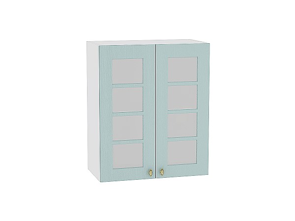 Шкаф верхний с 2-мя остекленными дверцами Прованс В 609 Голубой-Белый 
