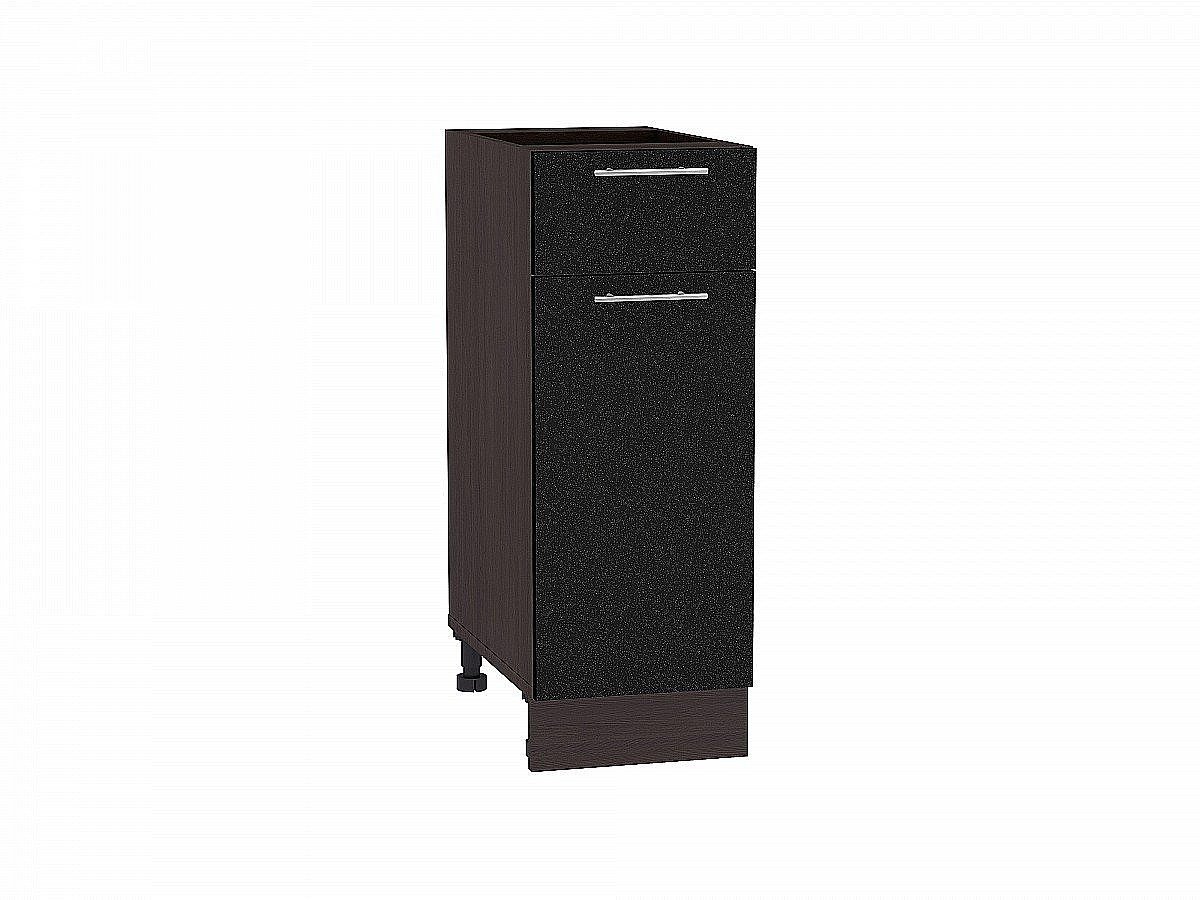 Шкаф нижний с 1-ой дверцей и ящиком Валерия-М Черный металлик Graphite
