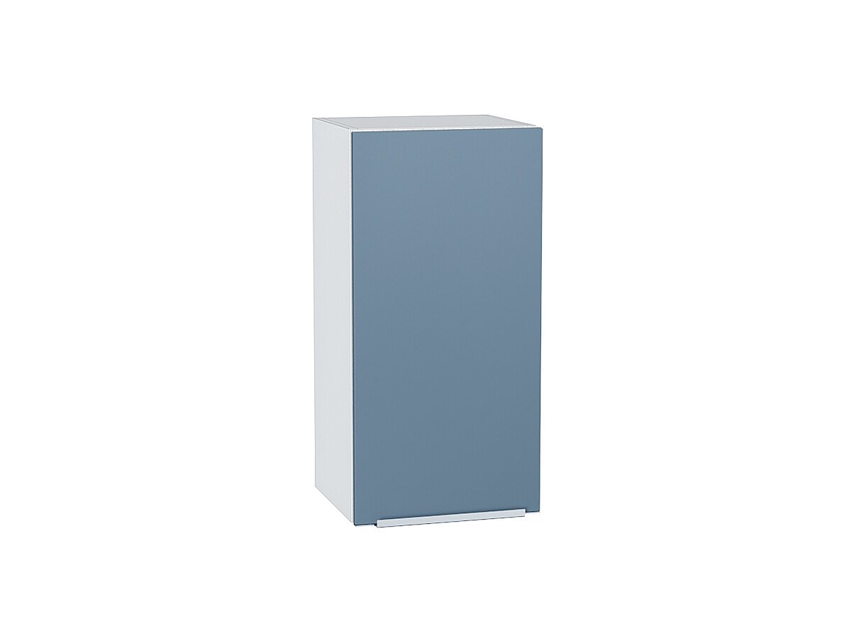 Шкаф верхний с 1-ой дверцей Фьюжн Silky Blue Белый 716*350*320